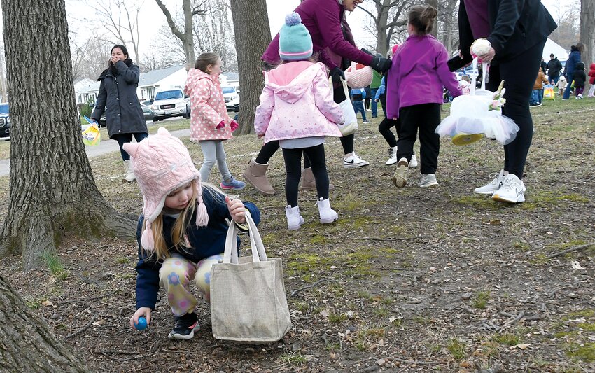 Addison Niehaus takes her time finding eggs hidden at Beckemeyer Elementary School in Hillsboro on Saturday morning, March 23. This year, the Community Easter Egg Hunt, was sponsored the Greater Hillsboro Ministerial Fellowship, with more than 4,000 eggs hidden on the school grounds. A golden egg was awarded in each of four age groups. For more from this year's hunt, see page 8A.
