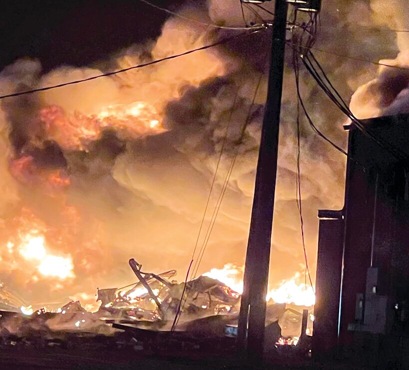 Brave firefighters from across the county and beyond provided vital mutual aid as an industrial site in Carlinville went up in flames in the early hours of Sunday, March 31. A second inferno began in the late afternoon, and local firemen returned to the scene.