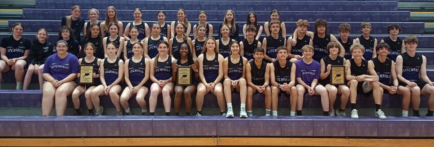 The Litchfield Middle School track team won the team titles at the Indian Invitational in three of the four classes, setting several school records as well.