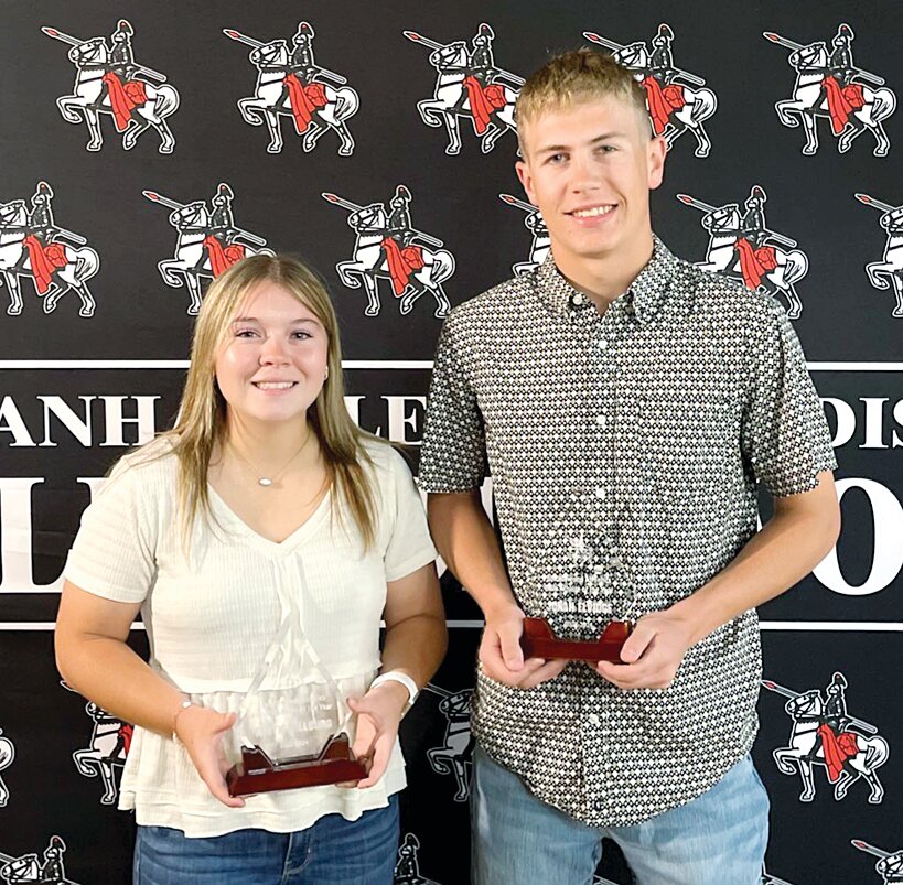 Lincolnwood senior Taryn Millburg and junior Jonah Elvidge were named as this year&rsquo;s athletes of the year during a school-wide assembly Wednesday, May 8. Millburg, the daughter of Justin and Beth Millburg, was a key part of the Lincolnwood volleyball, softball and basketball teams this past year and during her four years at Lincolnwood. Elvidge, the son of Monty and Nikki Elvidge, was also a three-sport athlete for the Lancers, playing golf, basketball and baseball.
