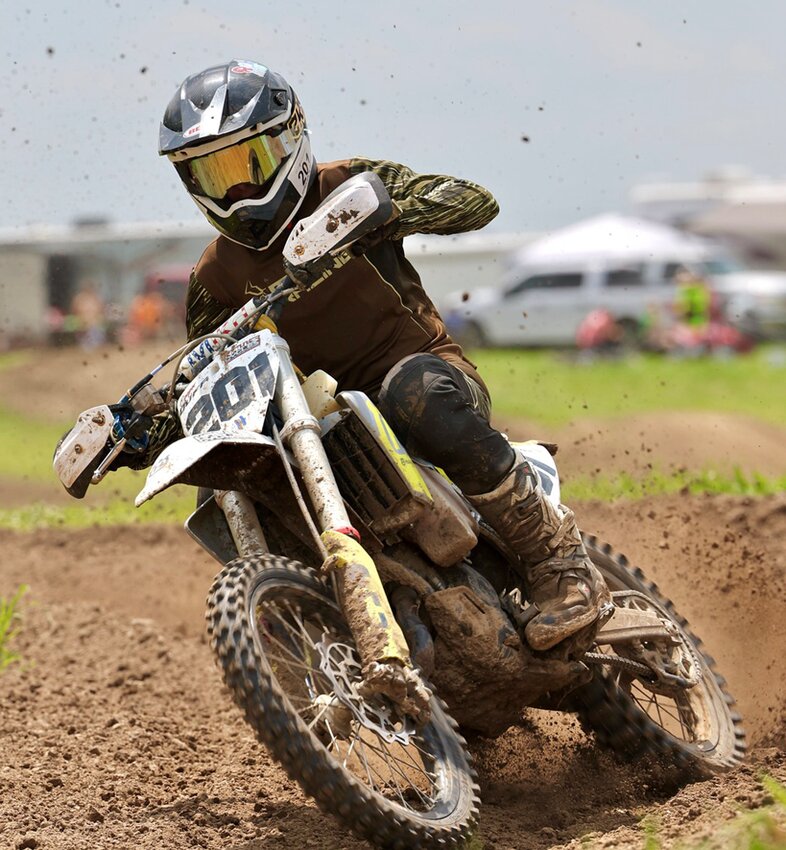 Donnellson's Cooper Duff was one of several area riders to have a good day at the Johnson Grand Prix in Monmouth on Saturday, June 15, as he took second in the Super Mini class and third in the Open B class.