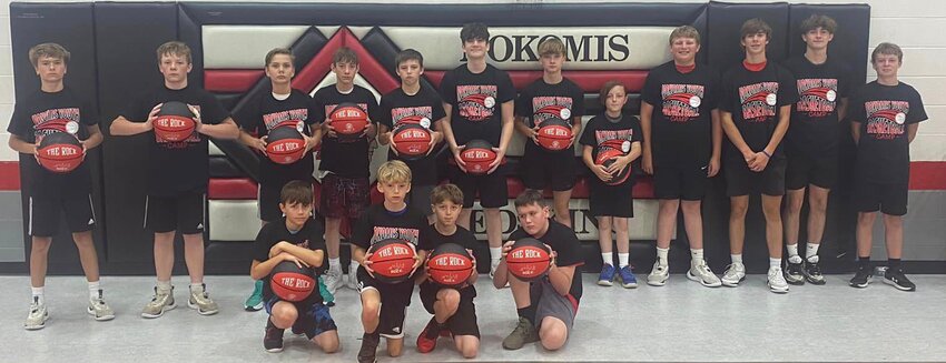 The Nokomis High School boys basketball program hosted its junior high basketball camp June 19-21, with campers working on the fundamentals of shooting, passing, dribbling and ball handling over the course of the three days.