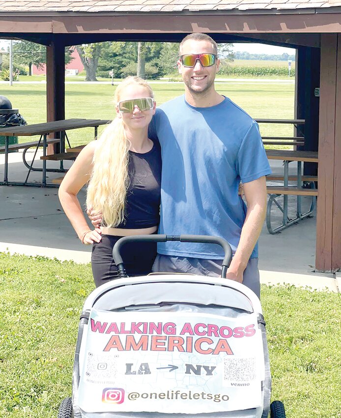 Cara Ronning and Ryan Malone left Santa Monica Beach in the spring of 2024, embarking on an eight month journey to walk across America. On Thursday, Aug. 8, they crossed through Litchfield.