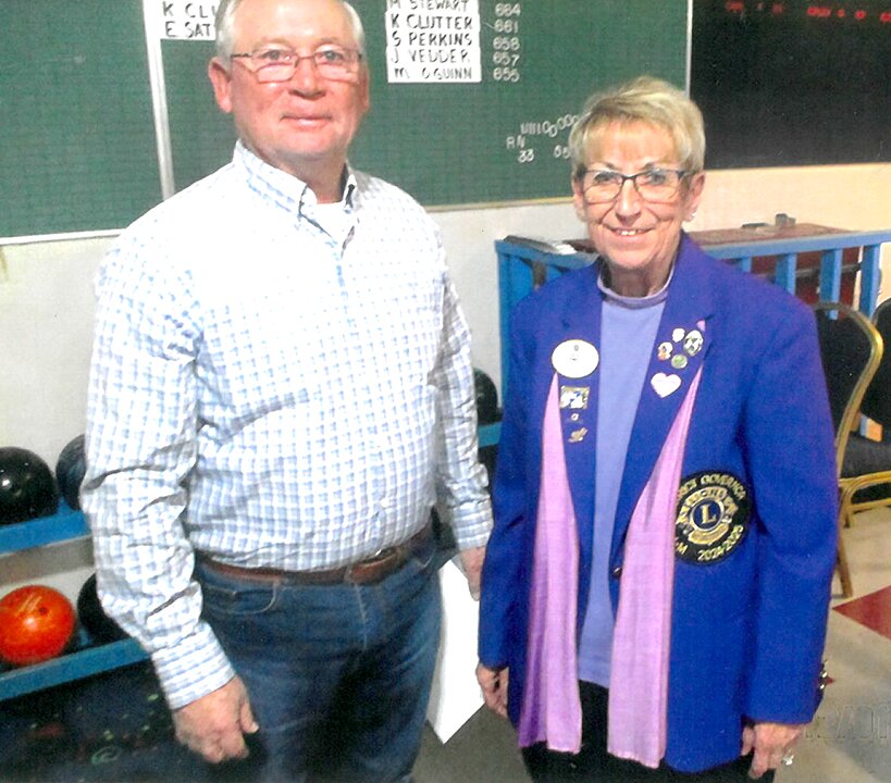 The Nokomis Lions held their annual end of the year meeting on Sunday, Dec. 1. At the meeting, District Governor Ruthie Wimbley, pictured above on the right, awarded Lion Chevron awards to Bruce Betzold, left, Gary Hulbert and Tim Huber.
