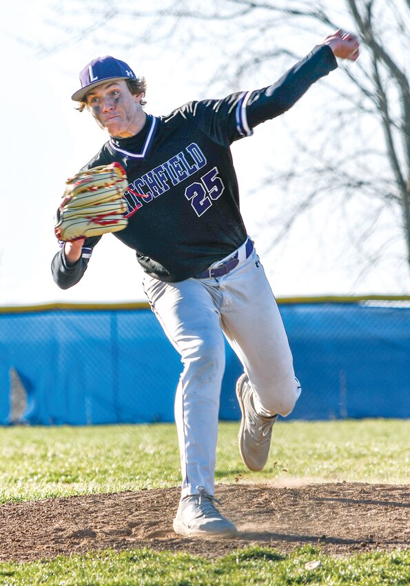 Litchfield's Max Leitschuh allowed just one hit in two and two-thirds of an inning of relief, striking out three batters in Litchfield's first game of the season on Monday, March 17, in Petersburg. Leitschuh also went 2-for-3 at the plate, but PORTA managed to slip past the Panthers 5-2 for an opening day win.