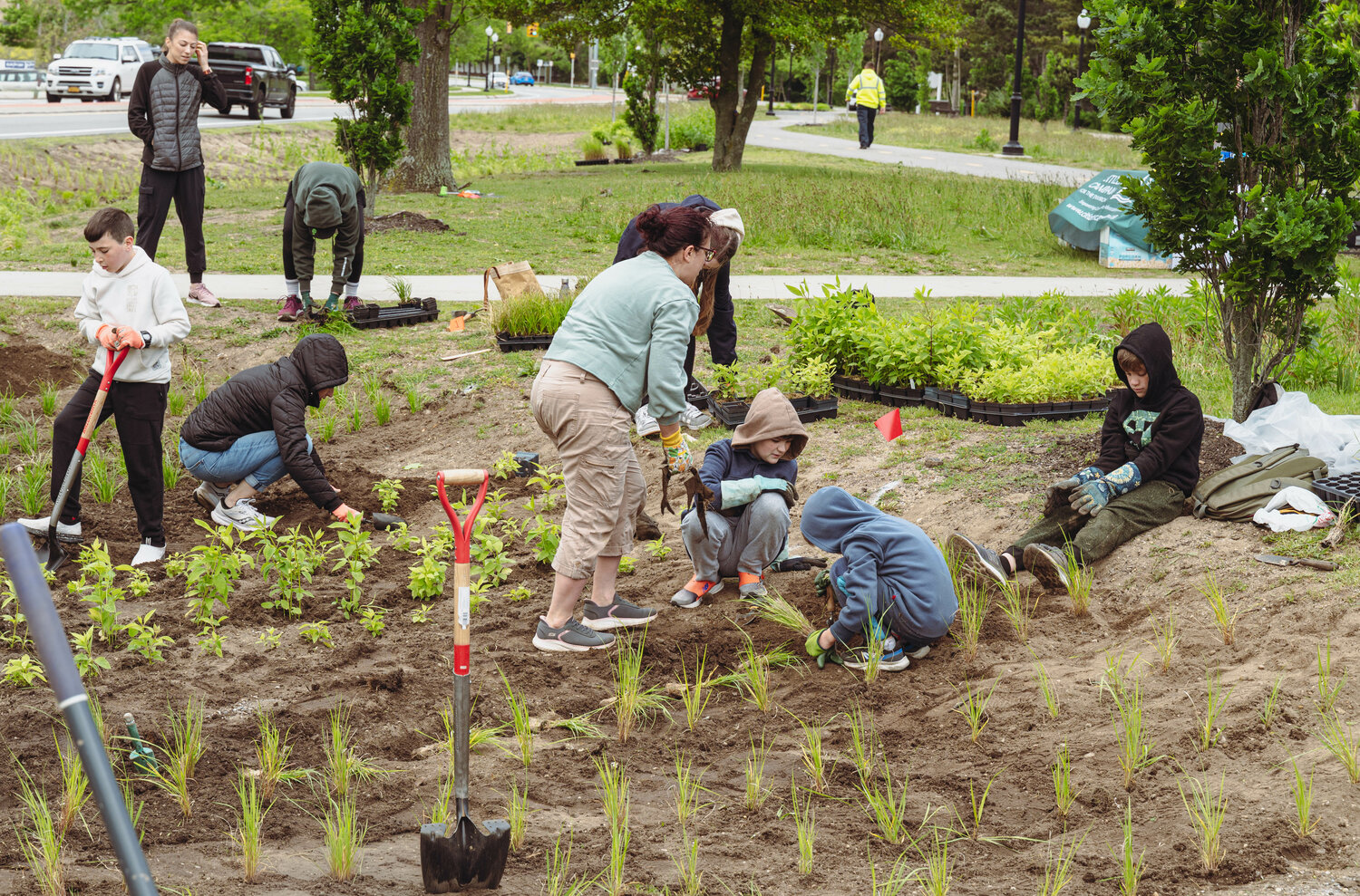 Students help pollinator garden bloom