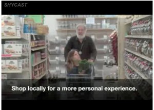 The winner: A shopper gets the store owner to wheel her around in a grocery cart.