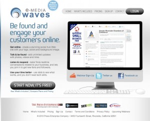 The front interface of e-media Waves, a white label version of Cloud Profiles.