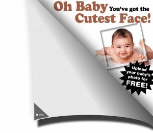 Cutest use of Premium Ads was this corner-peel for a baby contest.