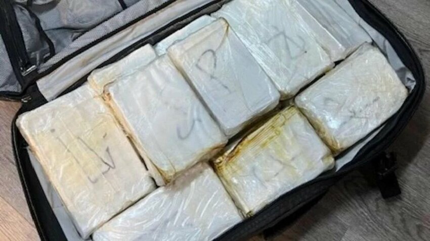 Pictured is a duffle bag of 36.6 lbs. of fentanyl seized by U.S. Border Patrol agents at a Highway 78 checkpoint, in California, March 28, 2025.