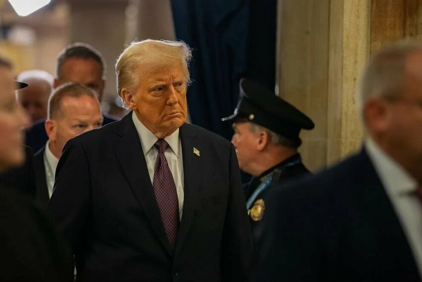 Donald Trump makes his way to the Capitol Rotunda during the 60th Presidential Inauguration at the U.S. Capitol in Washington, D.C., Jan. 20, 2025.