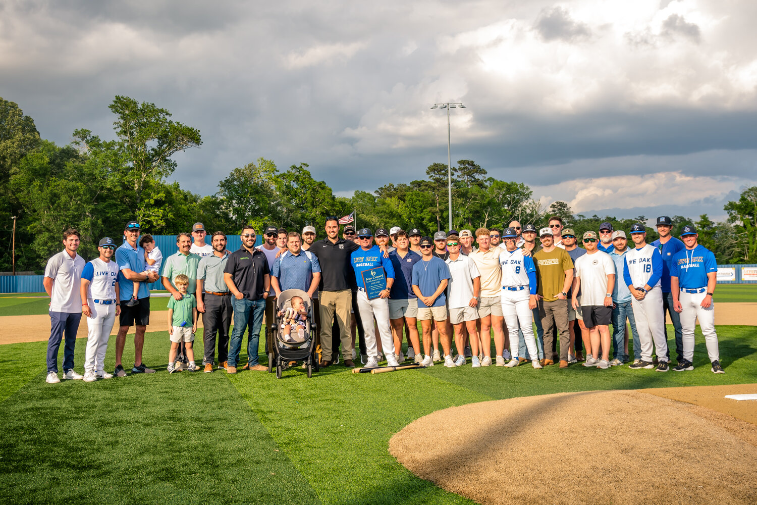Live Oak honored Jesse Cassard prior to their quarterfinal round series against Northshore.