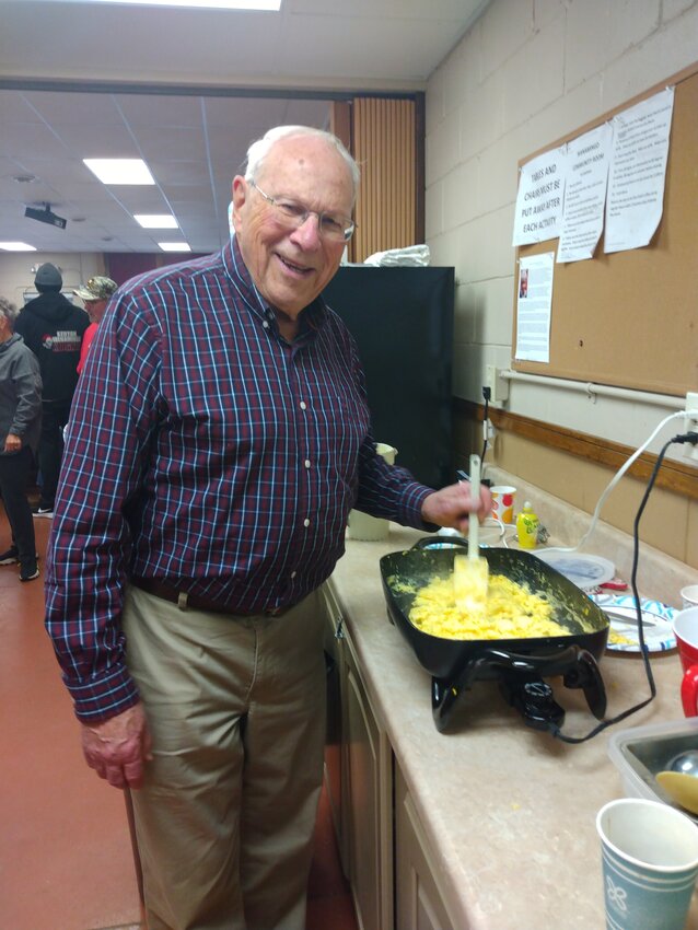 Gary Bakko making scrambled eggs