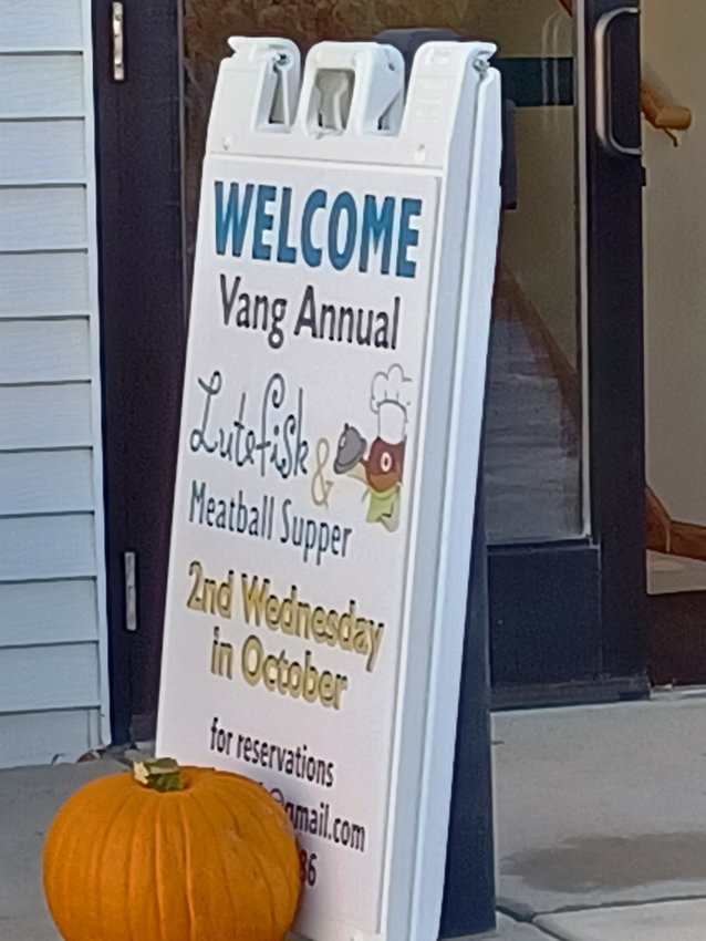 Here was the sign at Vang Lutheran Church north of Kenyon for the first drive thru lutefisk supper that Emery ever had the privilege to attend. It was held October 12, 2022.
