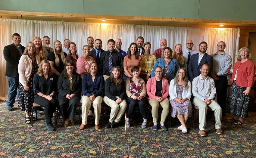 The graduates of the 2022-2023 MASWCD Leadership Program. Emmie Scheffler is seated third from the left in the front row.
