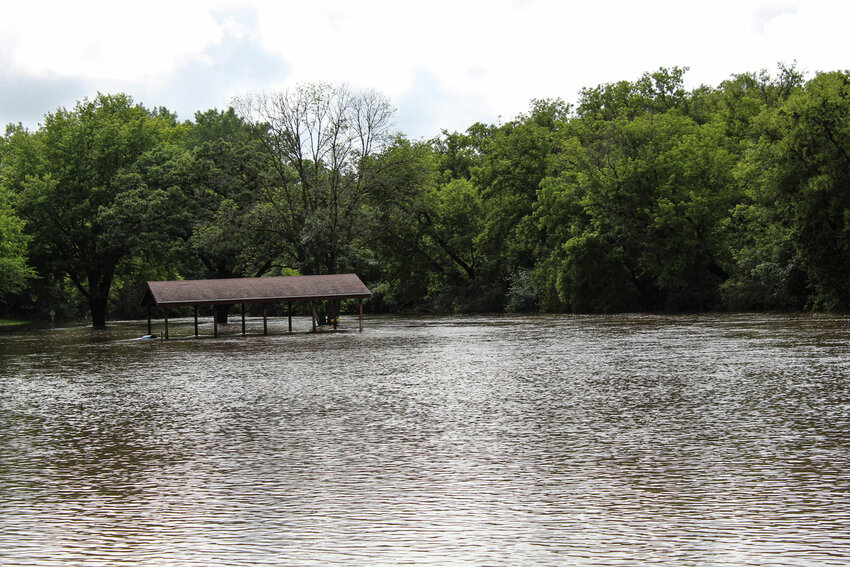 Flooding at park west of Kenyon on Saturday
