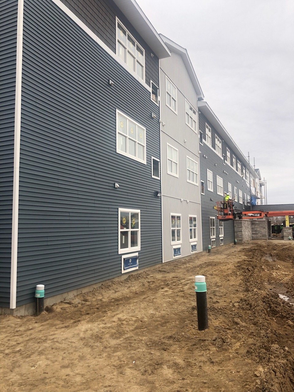 Exterior of building nearly complete