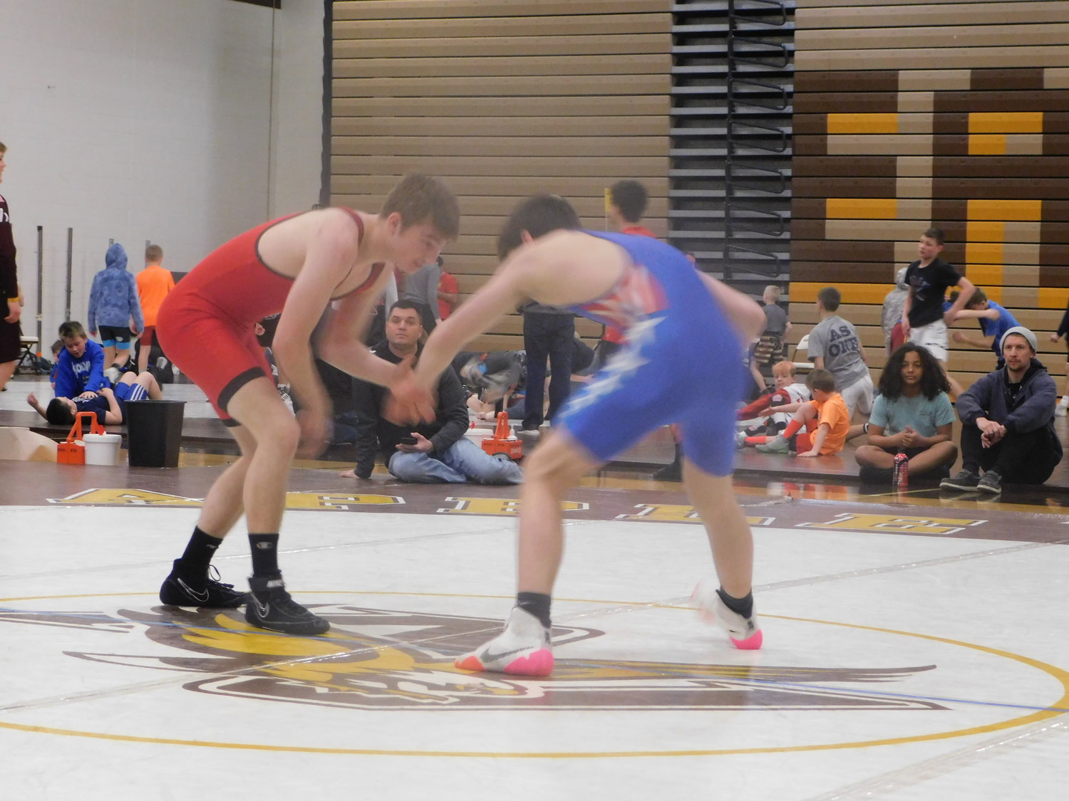 Payton Holst wrestling at the Apple Valley Open.  Payton placed 3rd.