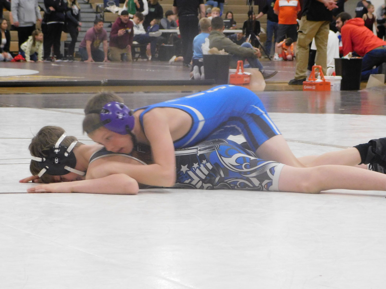 Tim Strauss wrestling at the Apple Valley Open.  Tim placed 3rd.