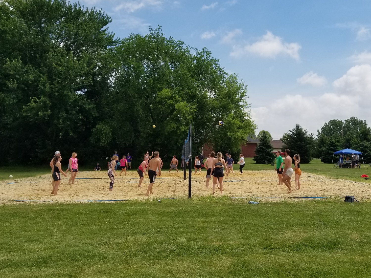 Sand volleyball was among the popular Volksfest outdoor activities Saturday afternoon, June 11th.