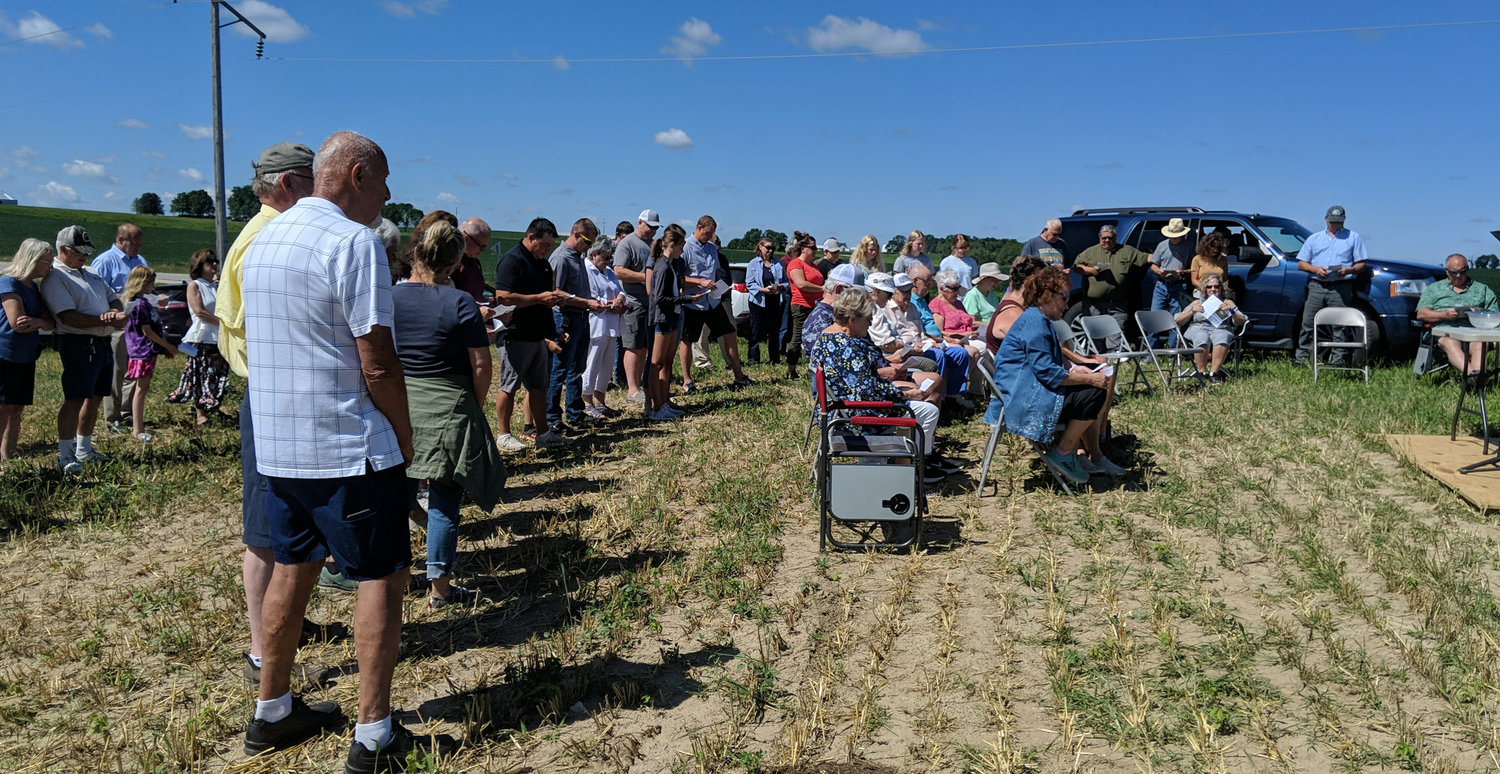 St. Luke's parishioners gathered at their building site for a blessing of the land after regular church services at their current in-town location Sunday, July 24th.