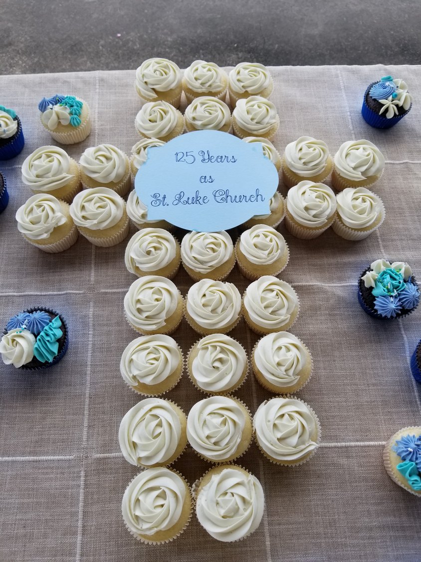 St. Luke's 125th anniversary celebration included a picnic-style supper of bratwurst, chips, and fruit capped off with decorated cupcakes made by St. Luke’s member, Kris Luhman.