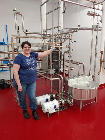 Deeann Lufkin, co-owner of CannonBelles, in their new cheesemaking facility in Cannon Falls.