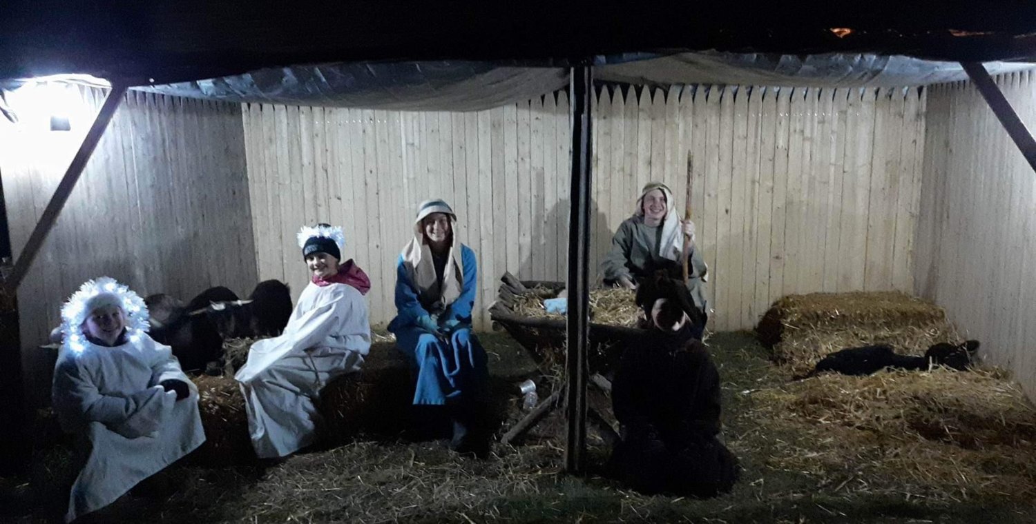 Stable scene from the live nativity held at Grace Lutheran Church, rural Goodhue on November 26th.