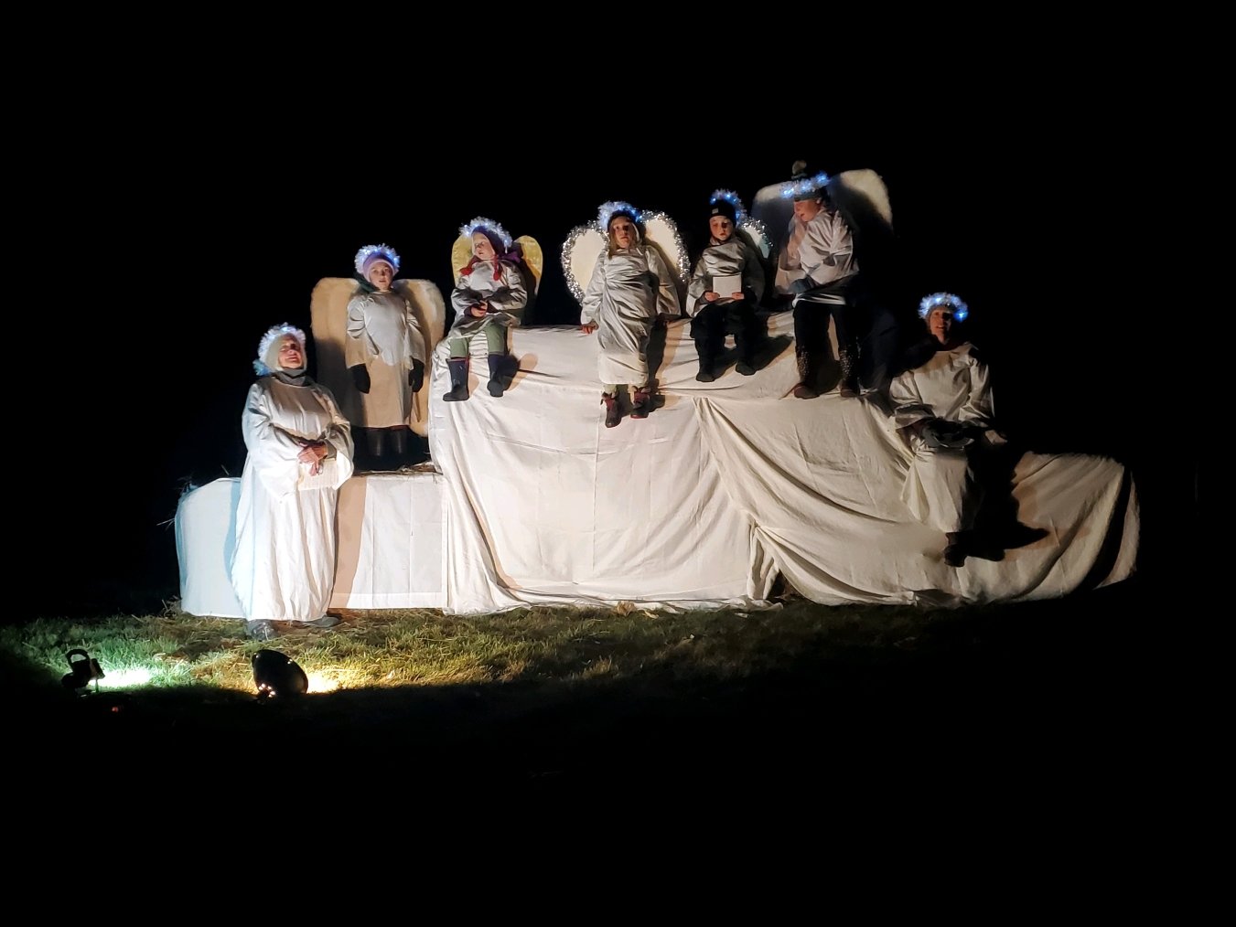 Angels sang Christmas carols to those driving through the live nativity sponsored by the area Wisconsin Synod Lutheran churches.
