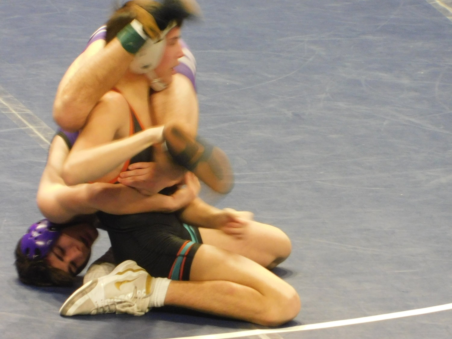 Hayden Holm is upside down while wrestling his Fillmore Central Opponent in the Section Tournament!  132 LBs for Goodhue