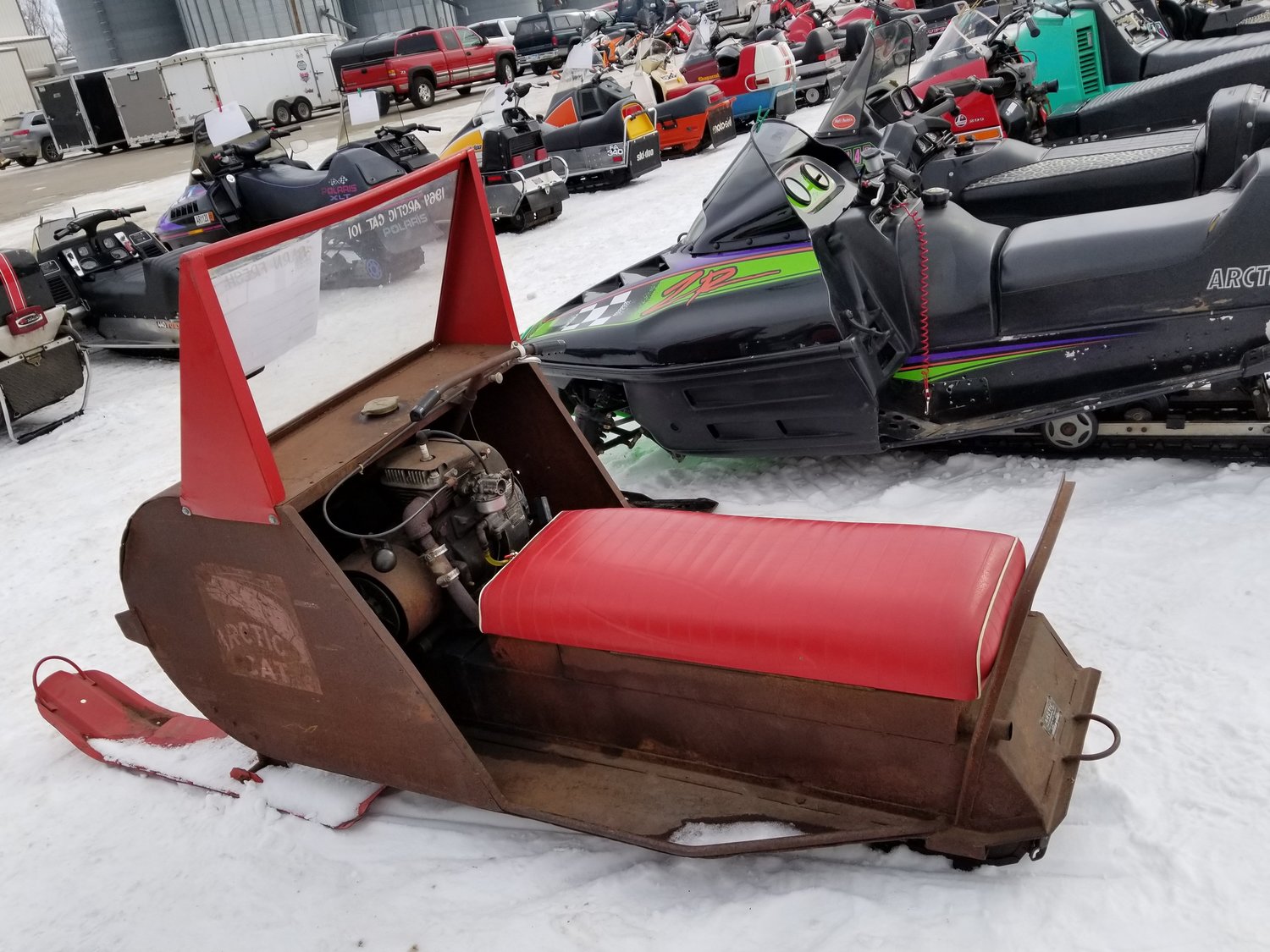 Among the oldest of the sleds on display was this 1964 Arctic Cat 101 with a 6 hp engine owned by Mark Breckenridge.