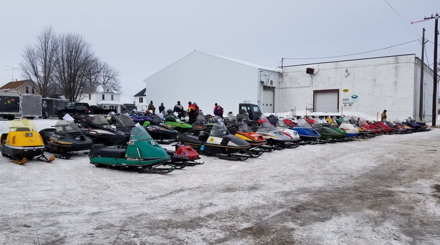 66 Vintage sleds were officially registered for the competition and on display in the Lion's parking lot.