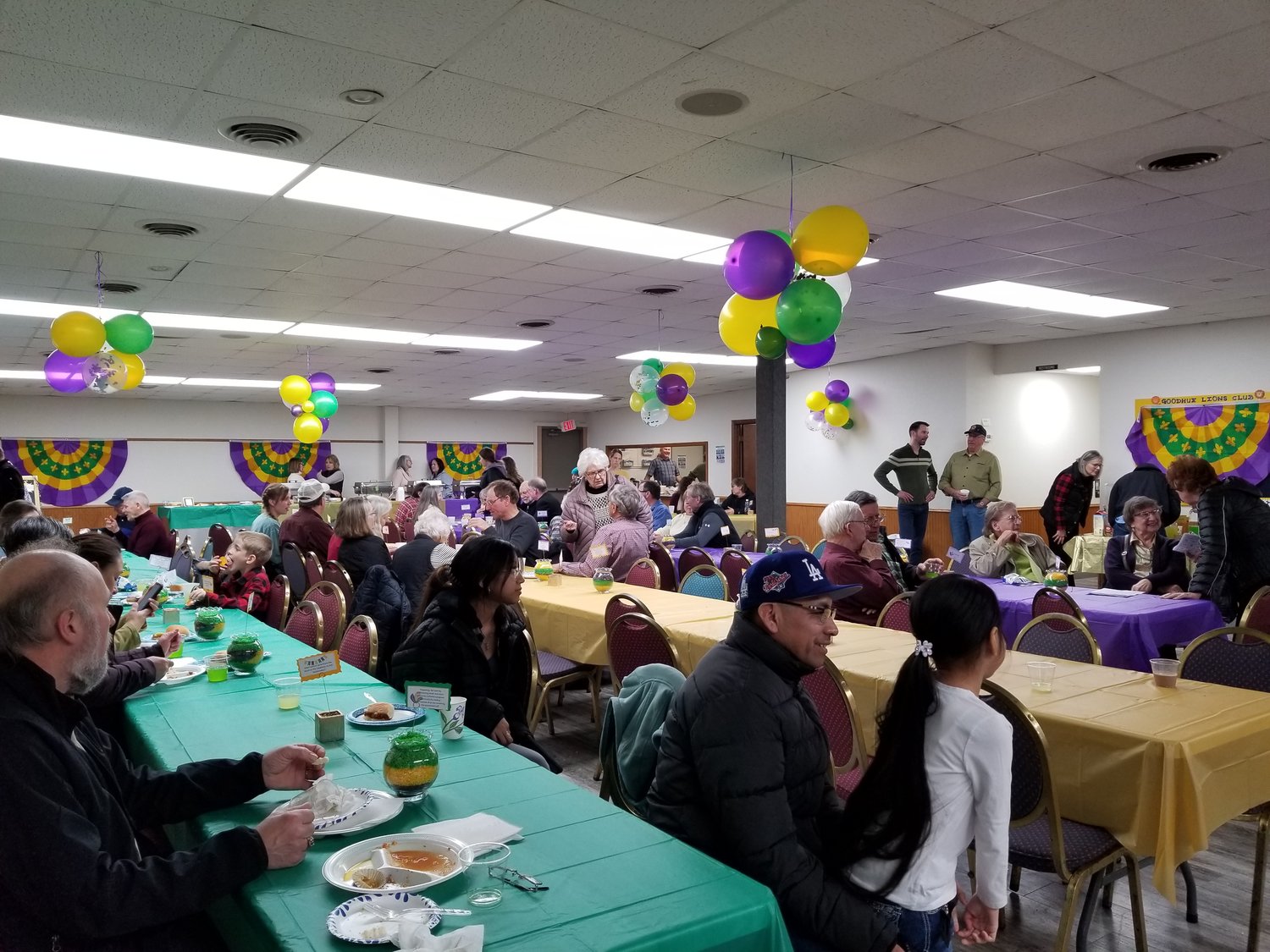 The first of its kind Mardi Gras event held in the Lion's Community Center on February 19th drew a large crowd to the festively decorated facility.