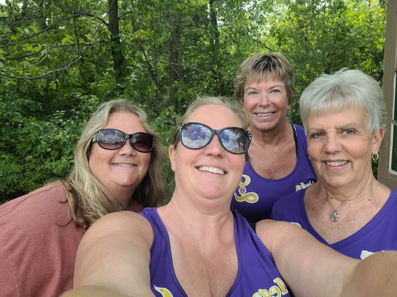 Selfie time out from parking cars at the Wabasha fair. Back row Erin Shaw and Linda Arendt. Front row Megan Richardson and Arlys Schmidt.