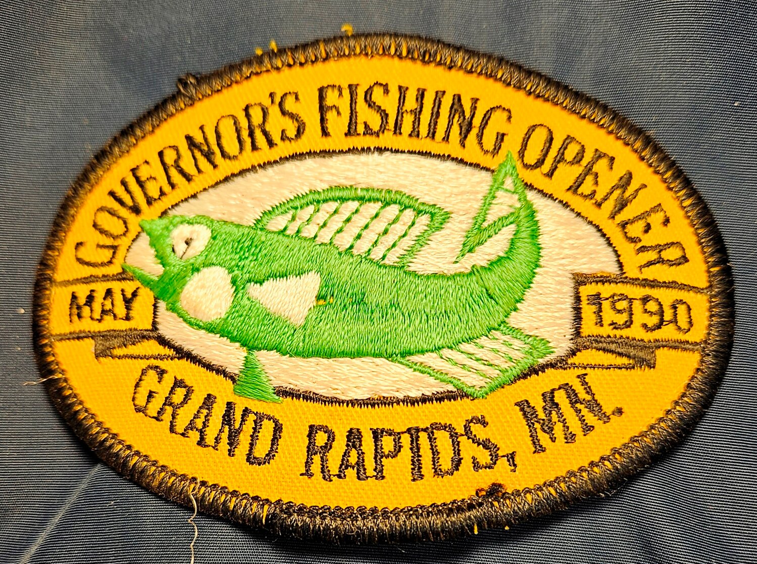 Jacket patch given to media covering the 1990 Governor's Fishing Opener