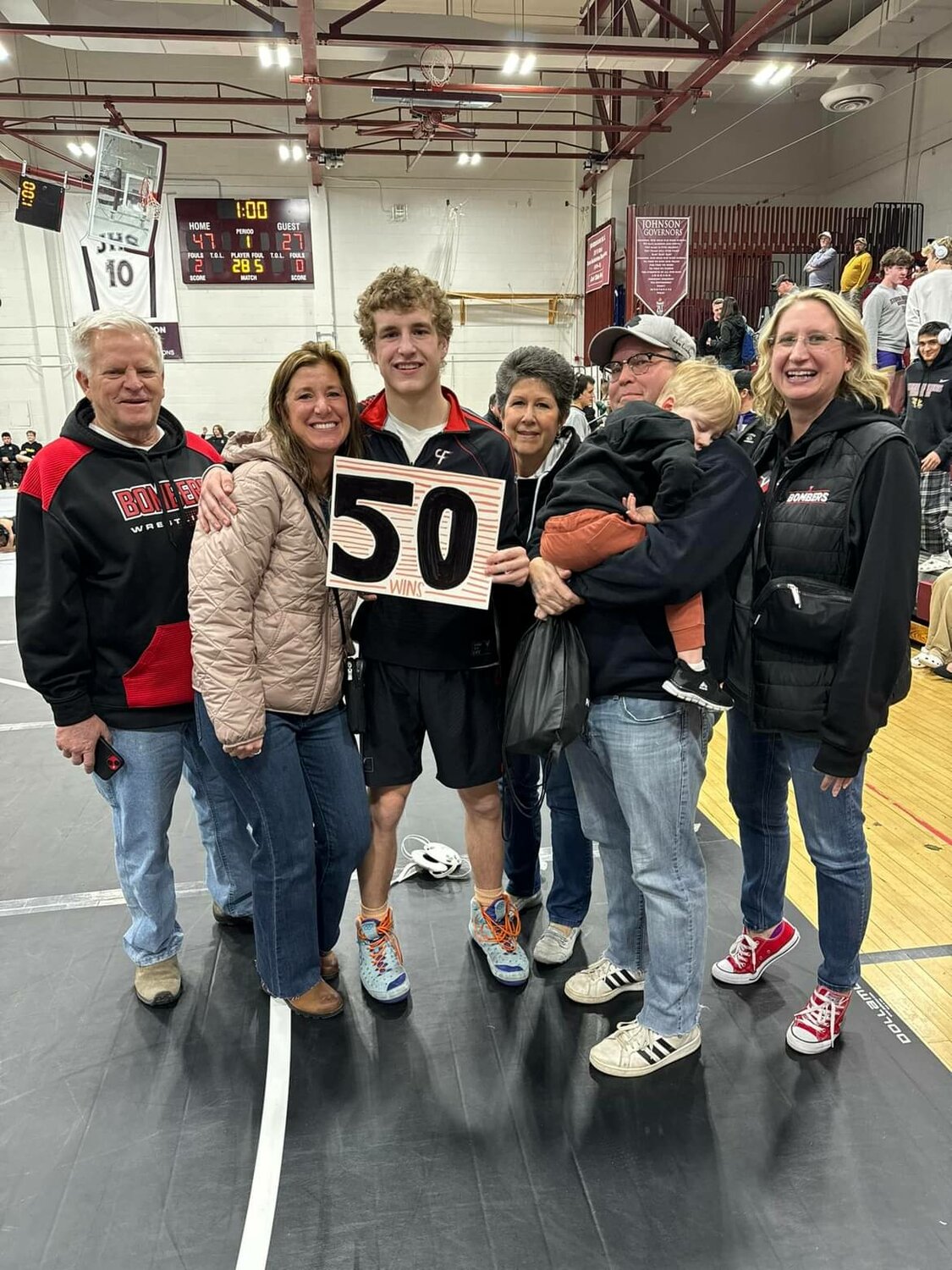 Lucas Freeberg earned his 50 th win for the Cannon Falls-Randolph Wrestling team