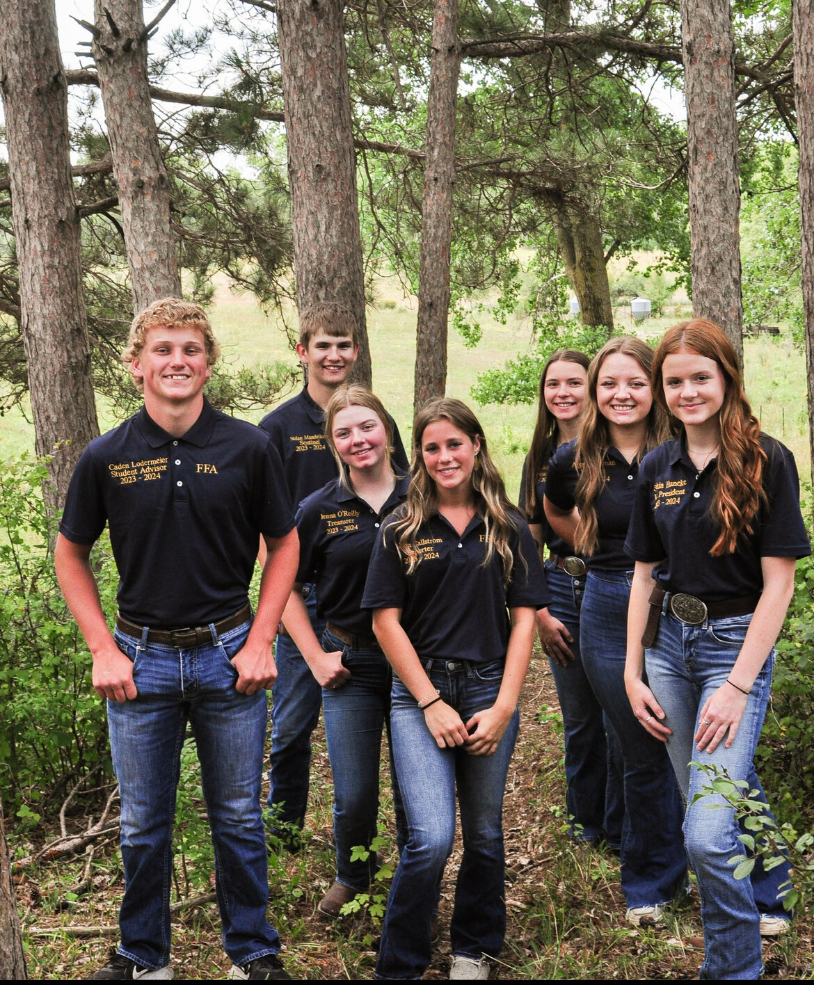 The Goodhue FFA Officers pictured left to right is Caden Lodermeier, Nolan Mandelkow, Jenna O´Reilly, Ciara Callstrom, Jaclyn Jenson, Alyssa Luhman, and Sophie Huneke