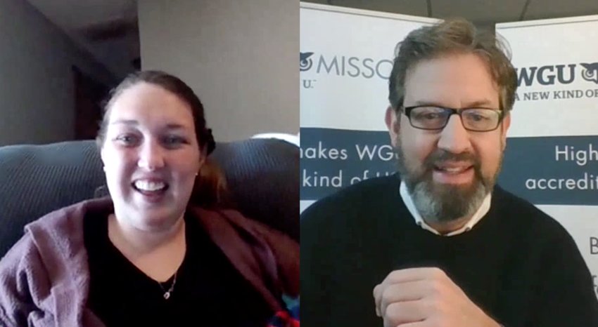 Carley McConnell of Rogersville received a nice surprise from WGU Strategic Partnerships Manager John Hardin on Nov. 11 during a virtual conference.
