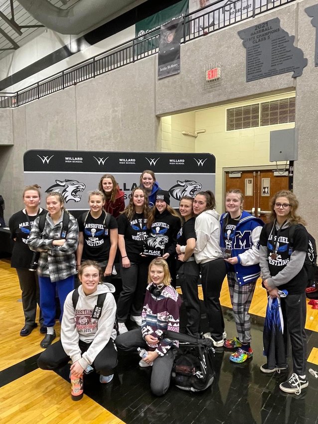 Lady Jay wrestlers traveled to the Willard Lady Tiger Classic tournament on Saturday, Jan. 15.  Marshfield took home the first place hardware with a total of 191.0 points on the day.