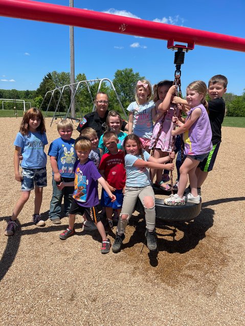 A chorus of &ldquo;hi officer Joe&rdquo; and &ldquo;Push me next&rdquo; could be heard on the playground as Officer Joe joined the Niangua Elementary Students for recess Monday May 16.