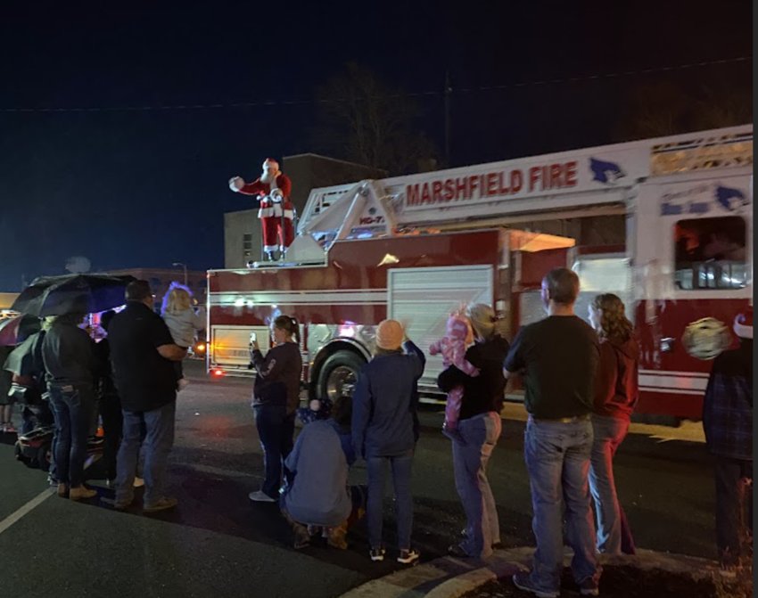 Thanks to the Marshfield Fire Department, Santa has been touring around Marshfield 8 years in a row.   Contributed Photo.&nbsp;