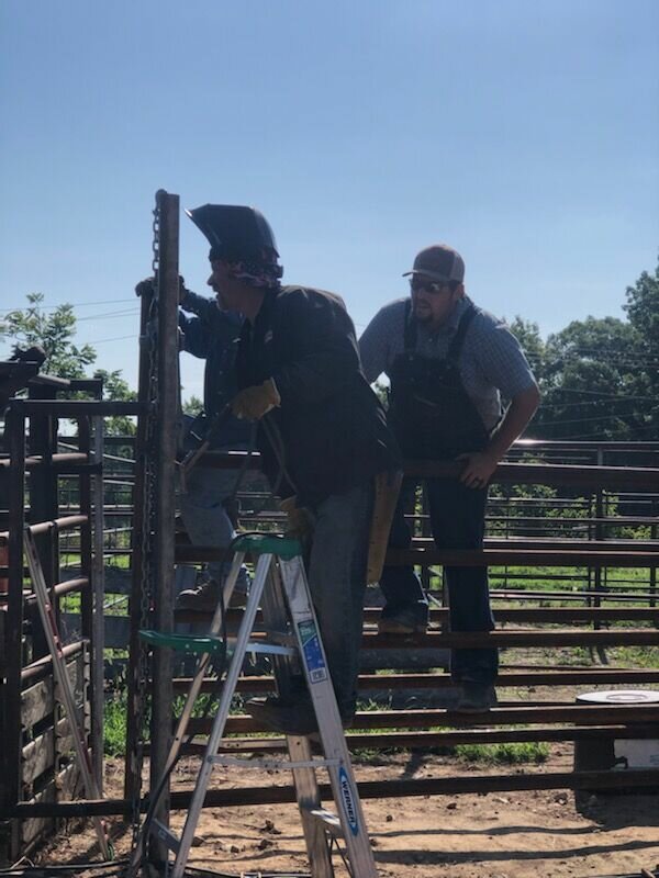 A few members of the Fordland Saddle Club are pictured working on the alleyways. Fordland Saddle Club President Ronnie McHaffie&nbsp;explained, &quot;It will speed up times which keeps your spectators staying longer and coming back.&quot;   Contributed Photos by Ronnie McHaffie