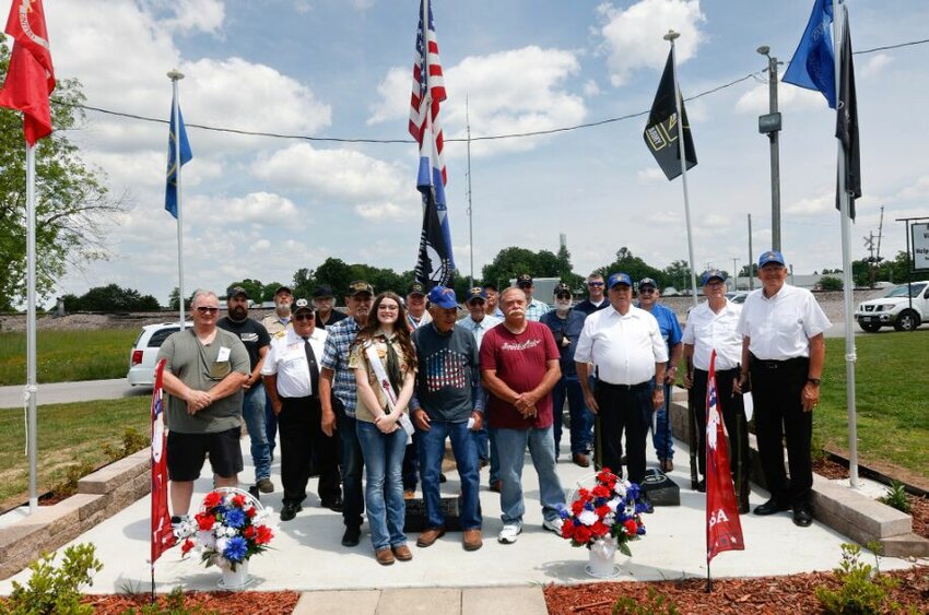 A Memorial Day dedication was held at the Village of Diggins park Monday honoring servicemen and women who have fallen. The memorial was a project of Seymour freshman Lilly Stevens, which solidified her status as an Eagle Scout.   Contributed photo by Phillip Rowe