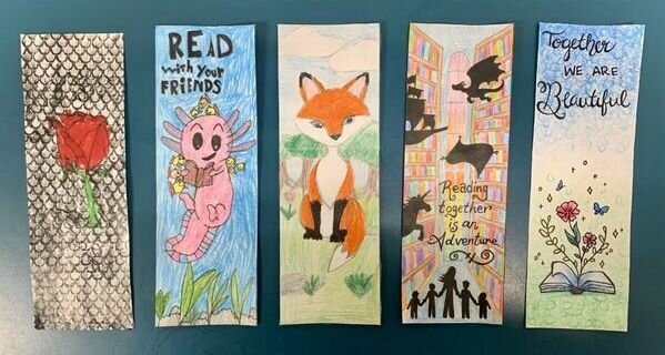 On May 25, the Webster County Library announced the winners of their first-ever bookmark contest with the theme &quot;All you need is love.&quot;   Displayed from left to right are the following winners and their categories:   Ages 5-7: Eviee   Ages 8-10: Teyla   Ages 11-13: Micah   Adult: Brianne   Ages: 14-17: Kimarie   &quot;Thank you again to everyone who participated, and we look forward to hosting this next year.&quot; told Youth Services Librarian for the Webster County Library Leah Shelby.   Contributed Photo by Webster County Library