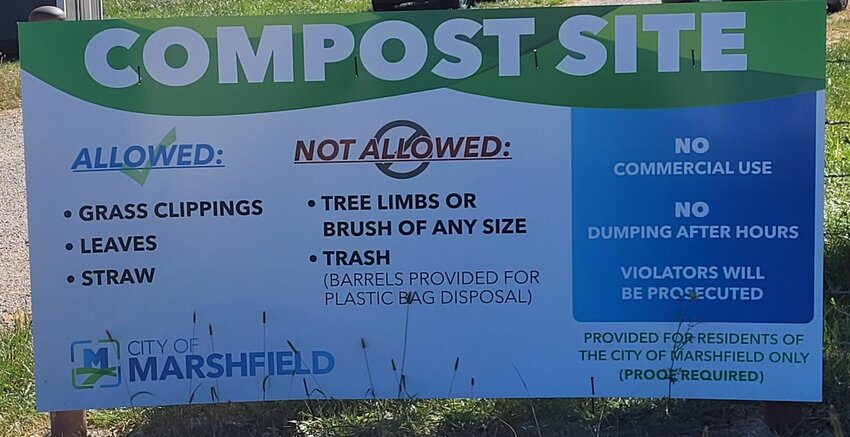 The Marshfield Leaf Drop Site is open. City Administrator Sam Rost reminds citizens that &ldquo;City staff is present on-site during hours of operation to monitor drop-off materials and verify residency. They do not aid in unloading materials.&rdquo;   Mail Photo by J.T. Jones