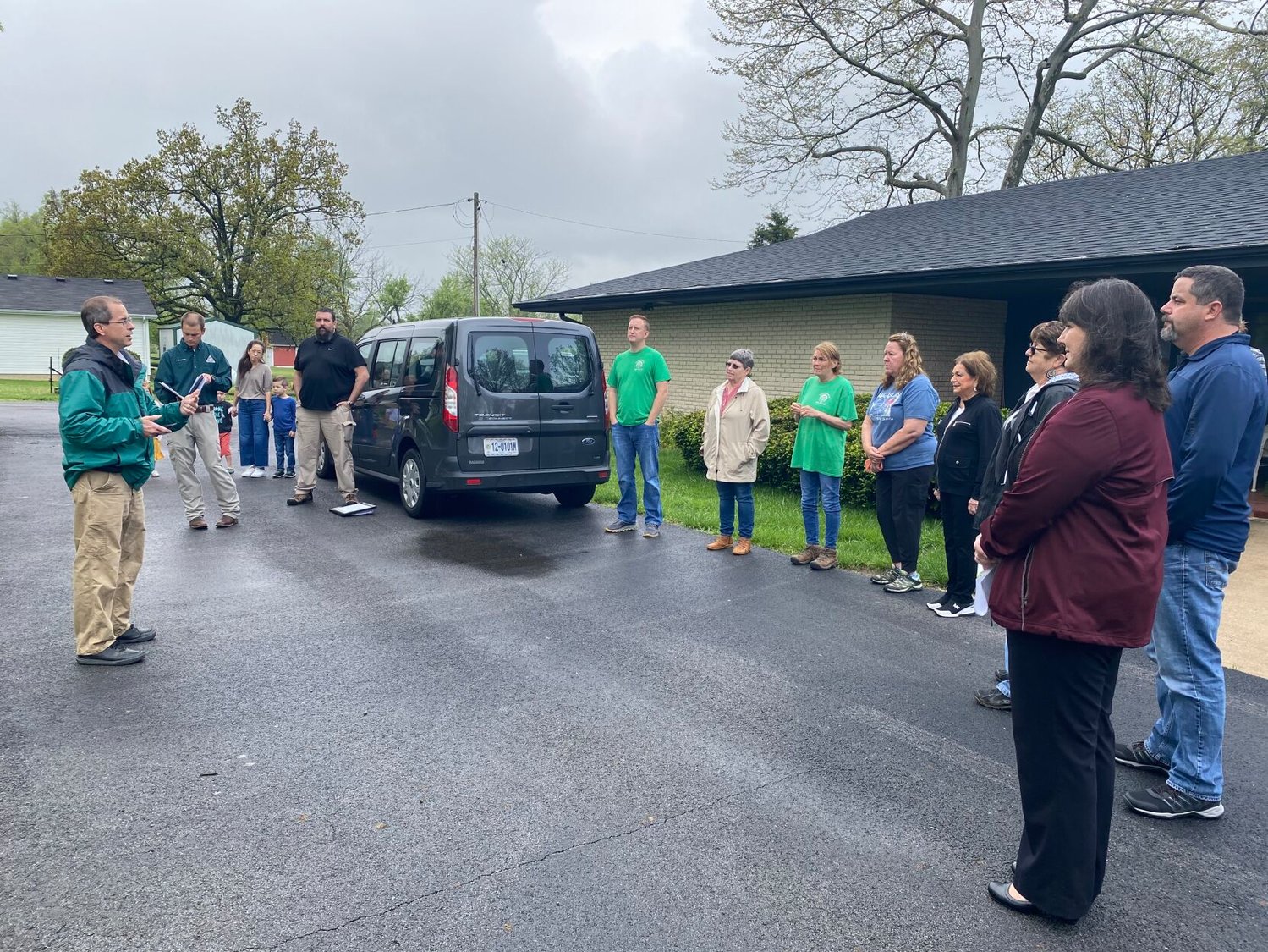Several made their way out on a murky Missouri day to celebrate Arbor Day, proclaimed by Mayor McNish as April 29, 2021 in Marshfield. 