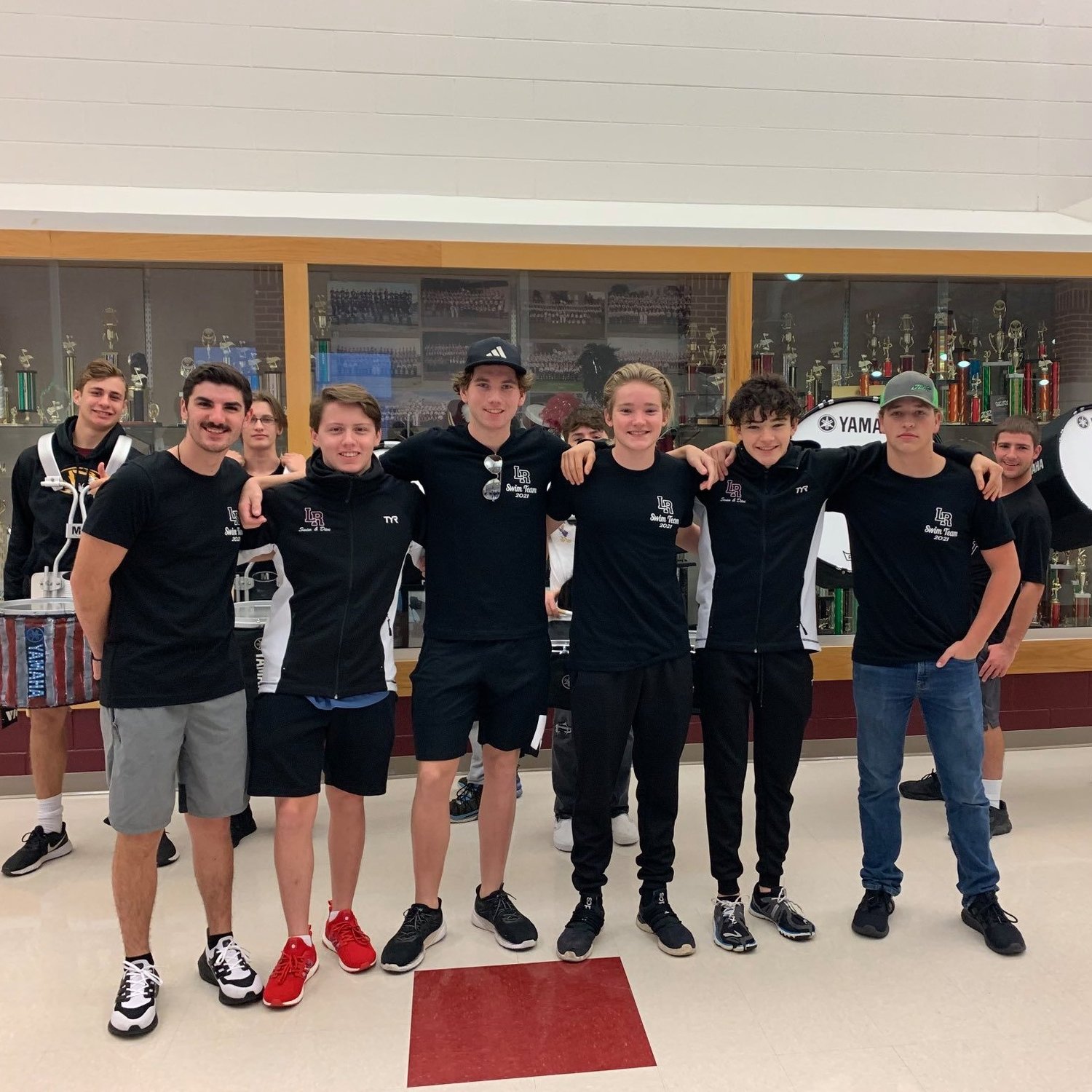 The Wildcats (pictured left to right), Brayden Eady, Owen Price, Caden Hendee, Brogan Homburg, Rowen Homburg and Corbett Wilson were given a send off by the high school on Wednesday, Nov. 10. Being cheered on by students, the team received an escort through the halls by the Rogersville High School drum line.