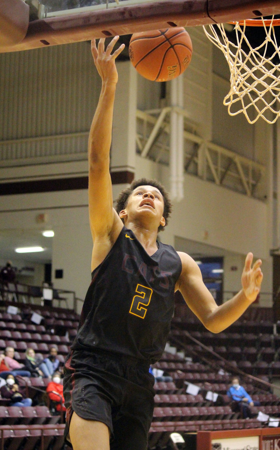 Rogersville’s JJ O’Neal goes up for a layup in the second half of the victory over Ozark during the 2020 tournament.