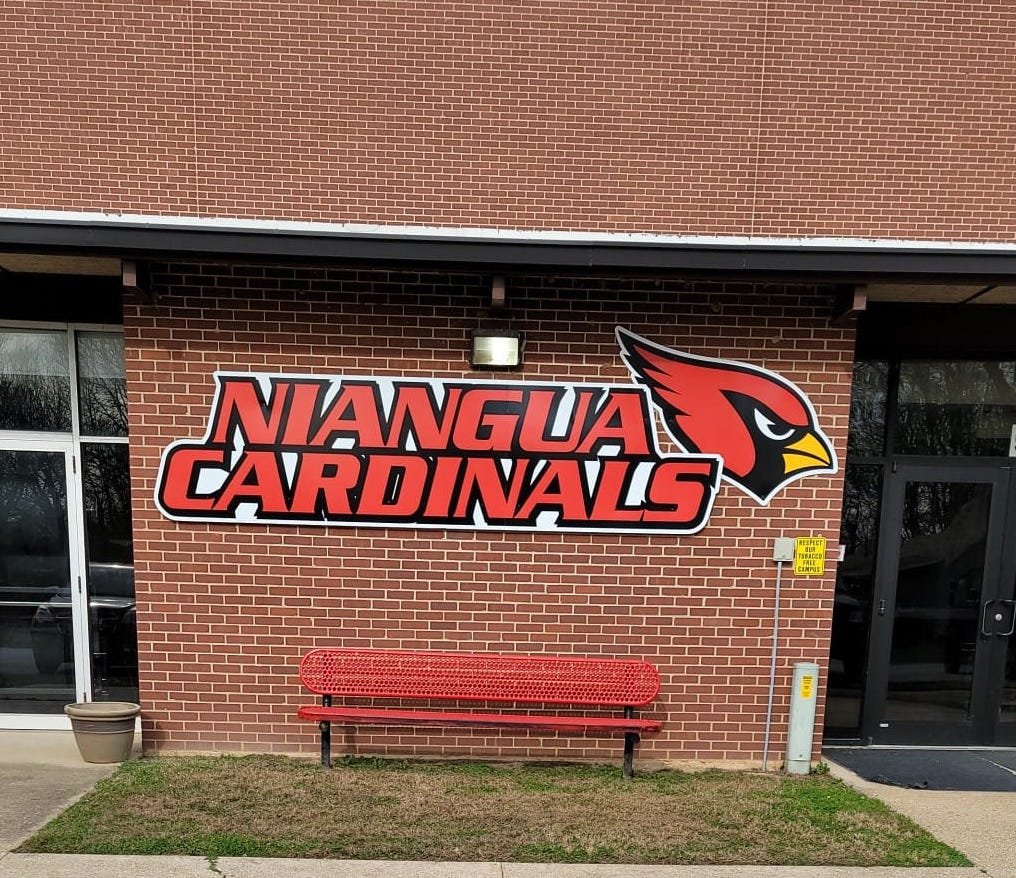 Cardinal Pride! Niangua school’s new sign proudly displayed outside their gymnasium.
