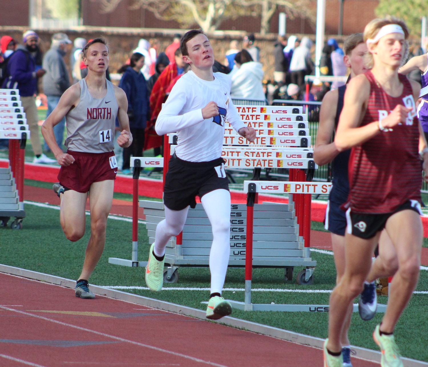 Sophomore Zach Mitchell’s dedication to the sport was evident in both his races on April 8. Mitchell PR’d and smashed a 32 year school record from 1990 in the 3200M race.
